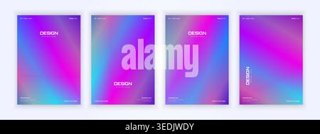 Gradient cover line in luminous plain blue and purple. New textures for your designs Stock Vector