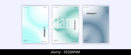 gradient cover, minimalist cover design, simple gradient circle line illustration made from perspective Stock Vector