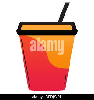 simple desain for an orange juice drink cup Stock Vector