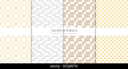 Set of geometric circle seamless patterns, geometric circle shapes abstract Stock Vector