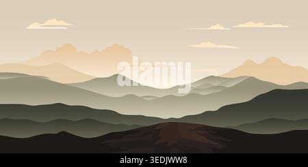 mountain landscape nature background brown color Stock Vector
