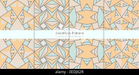 Set of geometric seamless patterns, geometric abstract Stock Vector