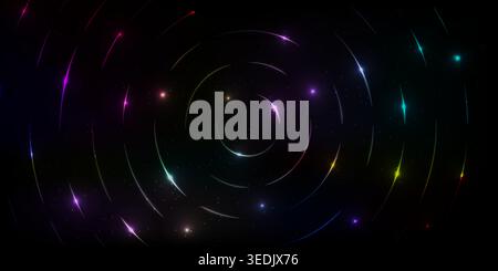 outer space universe design background, outer space poster, abstract gradient, circle lines pattern Stock Vector