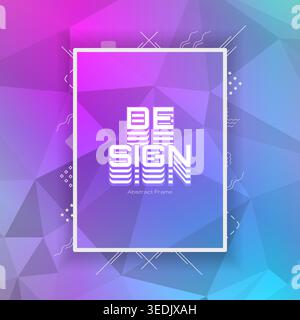 frame border background, with additional elements at the edge of the frame, crystal triangle pattern background Stock Vector