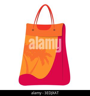 sling bags, beach bags, shopping bags, simple design with coconut trees Stock Vector