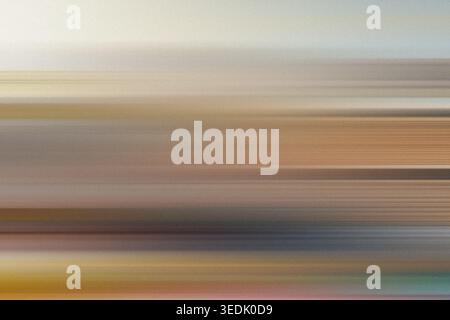 An abstract background featuring horizontal motion blur with a blend of warm earth tones, including brown, tan, and soft golden hues. Stock Photo