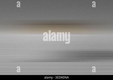 Abstract background featuring soft, horizontal blurred lines in grey and beige, overlaid with a grainy noise texture for a vintage feel. Stock Photo