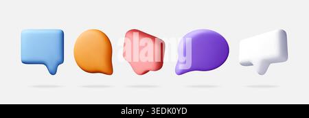 Set of 3D speech bubbles for chat and messaging Stock Vector