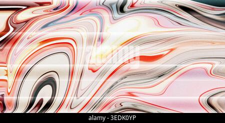 This image presents a vibrant abstract art piece with swirling lines in multiple colors on a pink background, creating a sense of playfulness and crea Stock Photo