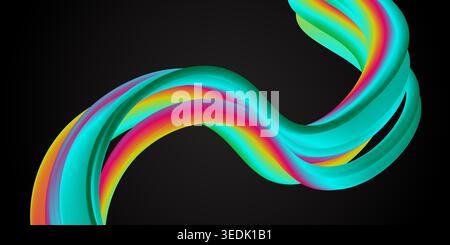 background design liquid abstract wavy colorful gradient Stock Vector