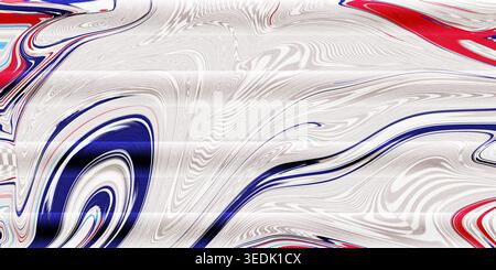 Stunning abstract swirl pattern featuring red, blue, and white colors in a beautiful composition with wavy lines and fluid shapes. Stock Photo