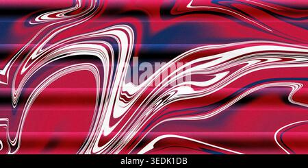 This image showcases an abstract artwork with swirling patterns of red and white lines on a textured red and blue background, creating a captivating v Stock Photo