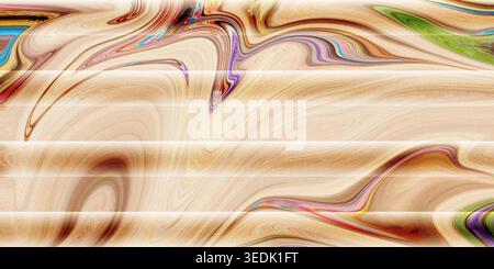 This image features a mesmerizing abstract design with swirling patterns of colorful liquid on a beige background, creating a dynamic and eye-catching Stock Photo