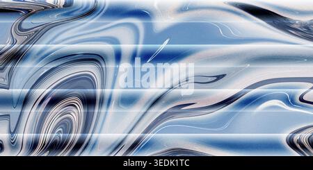 This image showcases a captivating abstract art piece featuring swirling blue and white patterns that create a sense of movement and fluidity, with sm Stock Photo