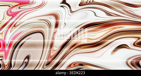 This soft abstract marble texture features gentle swirling lines in shades of brown, beige, and pink, creating a soothing and calming visual atmospher Stock Photo