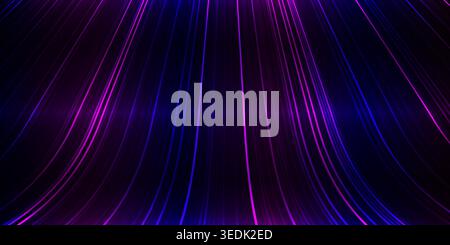 Abstract technology digital futuristic concept glowing blue color lines with lighting effect perspective Stock Vector