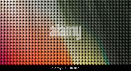 A screen featuring a gradient of colors including red, orange, and green created by small dots arranged in a grid pattern Stock Photo