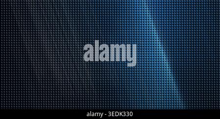 A dark blue abstract background featuring a subtle grid pattern. A vertical beam of light illuminates the right side of the image, creating a gradient Stock Photo