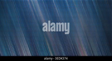 An abstract mosaic pattern composed of small, circular elements in various shades of blue. Vertical streaks of lighter and darker blues create a sense Stock Photo