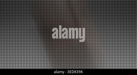 Abstract dark and gray background with a modern, textured pattern of small, glossy circular pixels or dots, creating a digital and industrial feel. Stock Photo