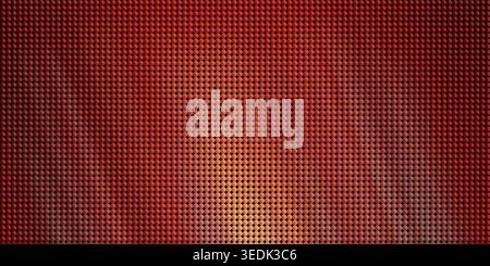 A warm, abstract background composed of a dense grid of small, circular elements, displaying a gradient from deep red to bright orange, creating a glo Stock Photo