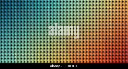 A vibrant abstract background featuring a dense grid of small, multi-colored circles with a gradient transition from blue to yellow and orange. Stock Photo