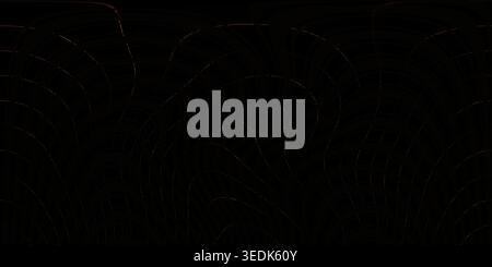 A dark, abstract digital background featuring flowing, curved lines that create a rhythmic, wave-like pattern with faint red light accents. Stock Photo