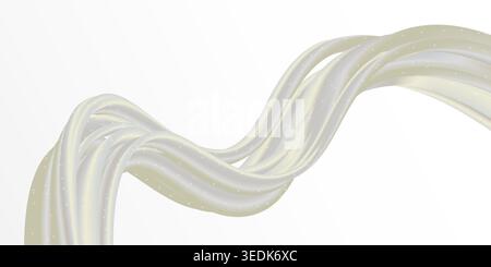 wavy white gold fluid abstract design background, luxury white gold Stock Vector