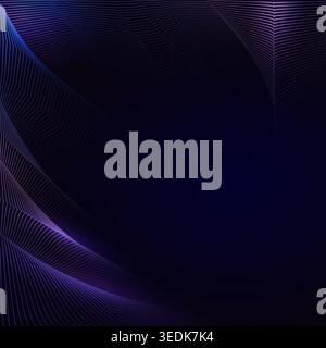 Abstract glowing wave lines on dark blue background. Dynamic wave pattern Stock Vector