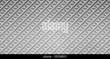 An abstract background featuring a repeating pattern of diagonal metallic tubes or bars, creating a textured industrial or architectural surface desig Stock Photo