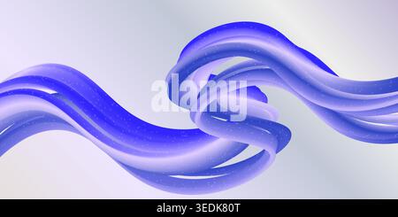 blue gradient wavy fluid abstract background Stock Vector