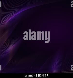 Abstract glowing wave lines on dark purple background. Dynamic wave pattern Stock Vector