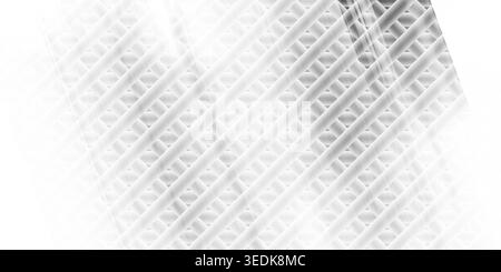 A grayscale abstract background composed of diagonal, intersecting lines with bright, ethereal light flares, creating a sleek and minimalist aesthetic Stock Photo