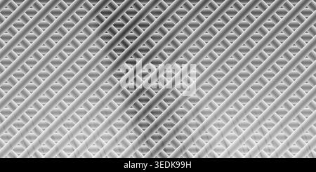High-resolution abstract background featuring a dense pattern of grey diagonal tubes creating a textured, industrial feel. Stock Photo