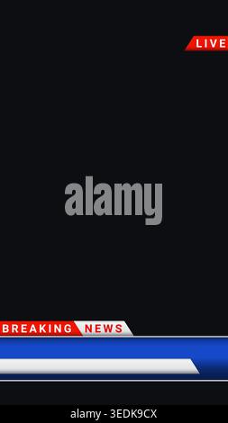 Vertical breaking news lower third dark layout Stock Vector