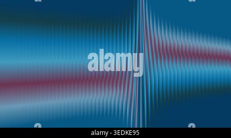 Abstract blue glass ripple pattern background with magenta reflective wave texture Stock Vector