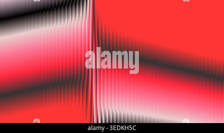 Abstract red glass ripple pattern background with reflective wave distortion texture Stock Vector