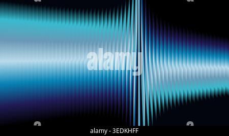 Abstract blue glass ripple pattern background with reflective symmetrical wave texture Stock Vector