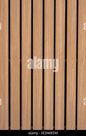 Oak Grain With Black Gaps. Architectural Wooden Panel Features Oak Grain And Black Gaps Stock Photo
