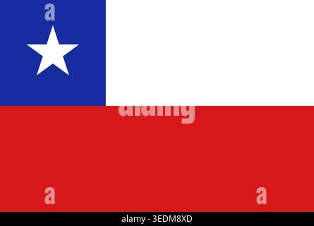 Flag of Chile. Chile National Flag. Vector Illustration. Stock Vector