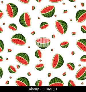 Vector watermelon seamless pattern design Stock Vector