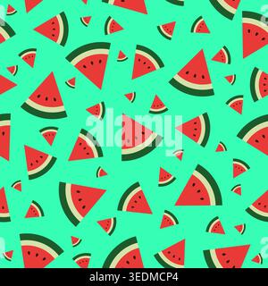 Seamless watermelon pattern vector Stock Vector