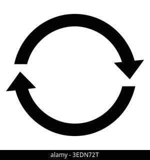 Black circular arrow icon representing refresh or reload action Vector Stock Vector