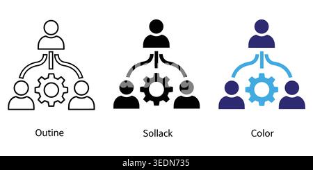 Business hierarchy and team management structure icons set Vector Stock Vector