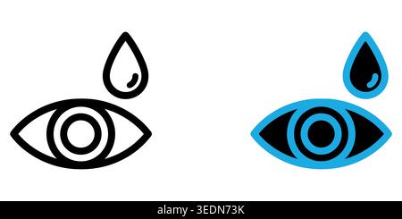 Eye drop icon set for medical care and vision health symbols Vector Stock Vector