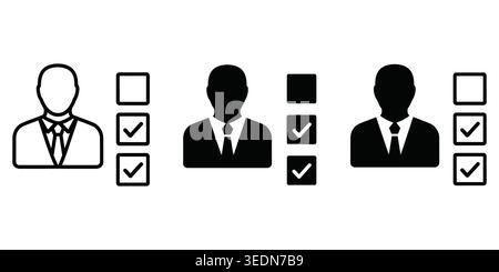 Business professional avatars with task checklist and check mark icons Vector Stock Vector