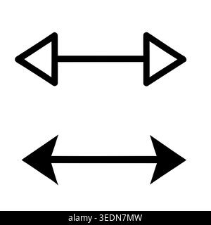 Black and white horizontal arrow icons pointing in opposite directions Vector Stock Vector