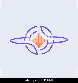 Global network logo. Illustration, line art AI emblem. Vector design for worldwide connectivity, internet digital technology Stock Vector