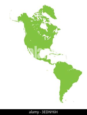 Map of North and South America, sign silhouette. World Map Globe. Vector Illustration isolated on transparent background. American continent Stock Vector