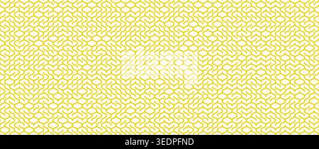 Yellow geometric grid seamless pattern. Abstract linear repeating maze net background. Vector repeated retro line lattice backdrop. Line labyrinth texture wallpaper for graphic print, design template Stock Vector